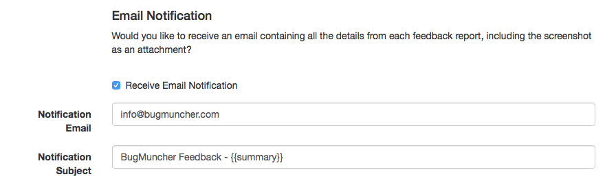 Email Notification Settings