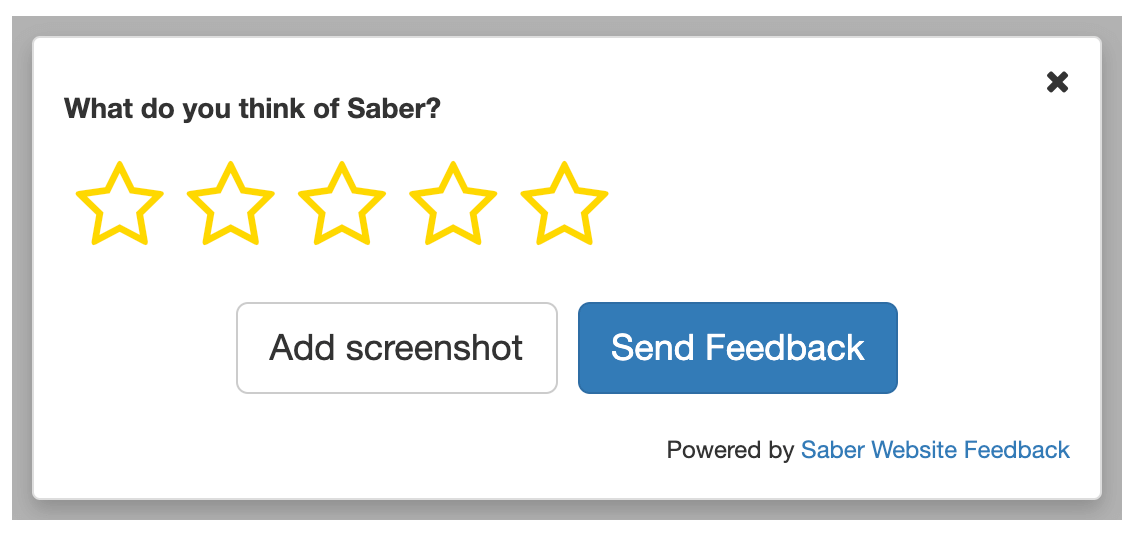 Saber feedback form star rating
