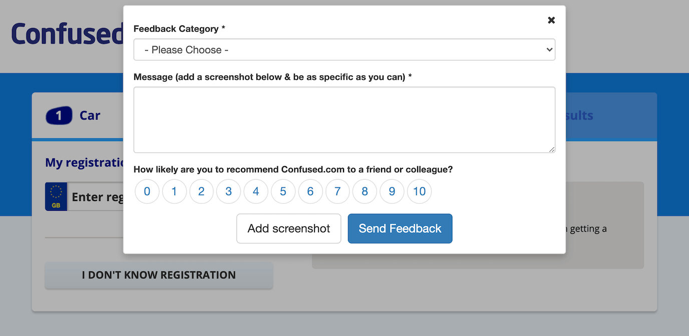 Confused feedback form