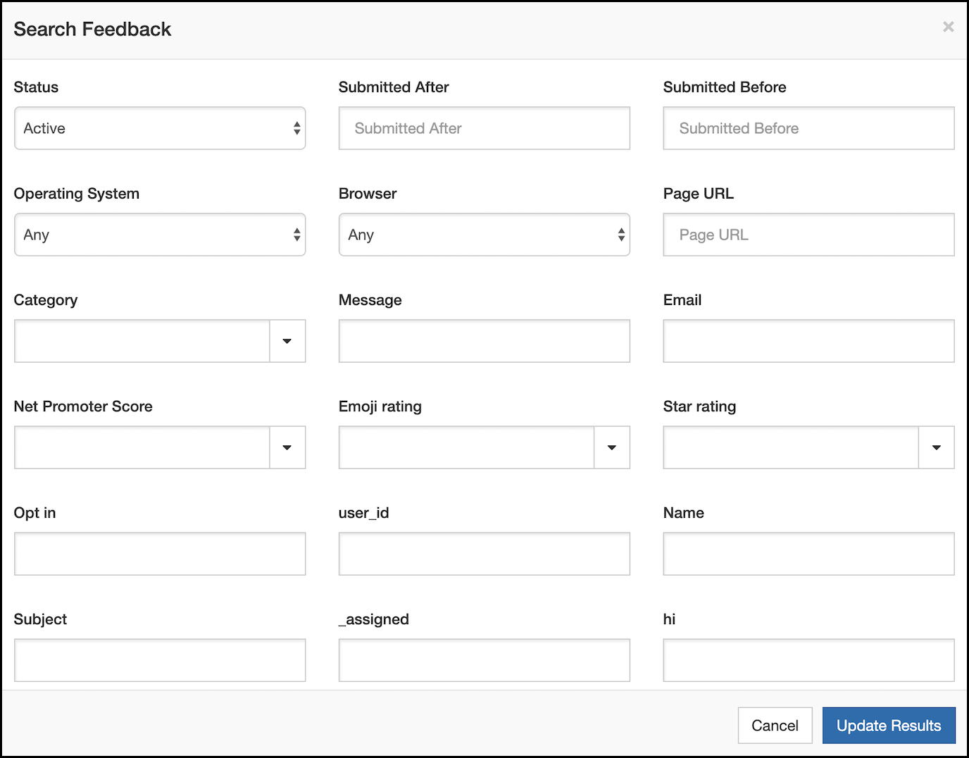 Saber Feedback search function